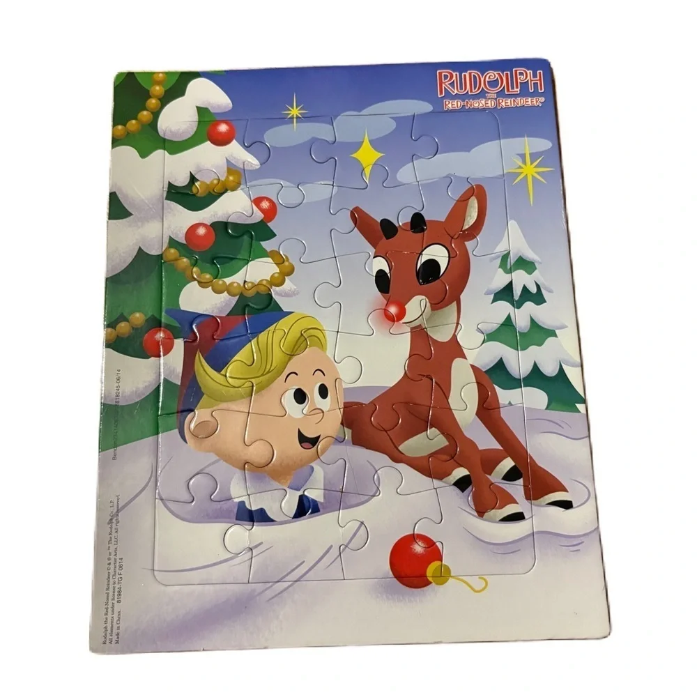 Vintage Rudolph Red Nosed Reindeer Hermey Elf Kids Puzzle Christmas Holiday
